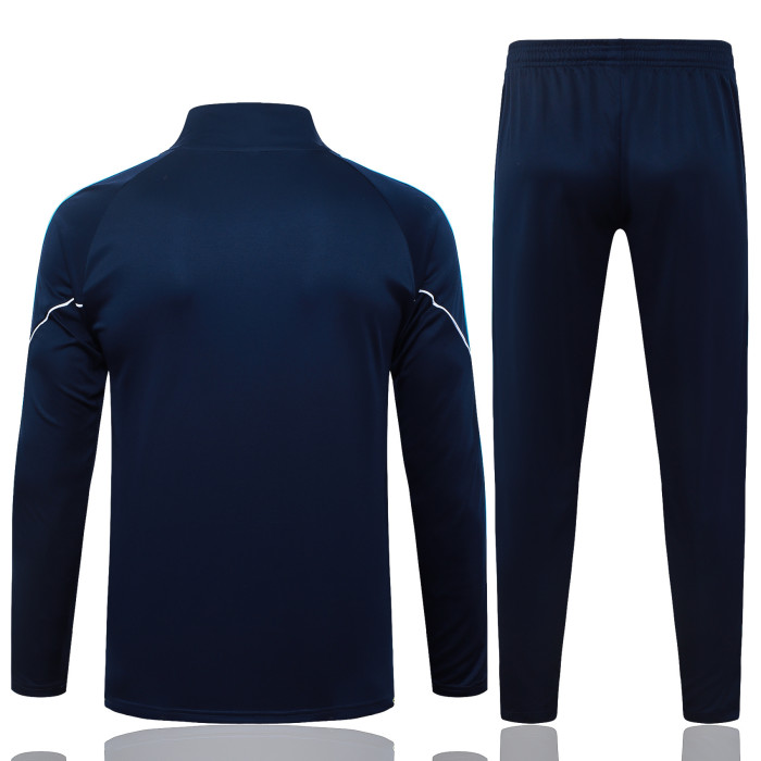 25-26 Marseille Kids Dark blue Half Pull Tracksuit (儿童半拉链)