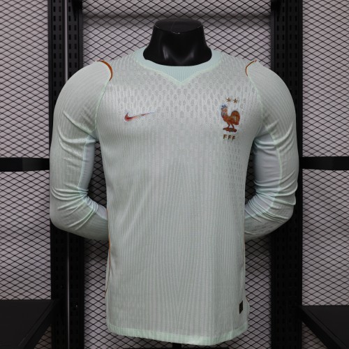 26-27 France Away Player Version Long Sleeves Soccer Jersey