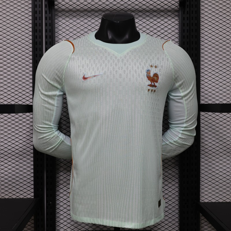 26-27 France Away Player Version Long Sleeves Soccer Jersey