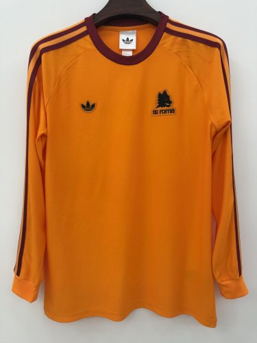 25-26 Roma Orange Fans Long Sleeves Soccer Jersey