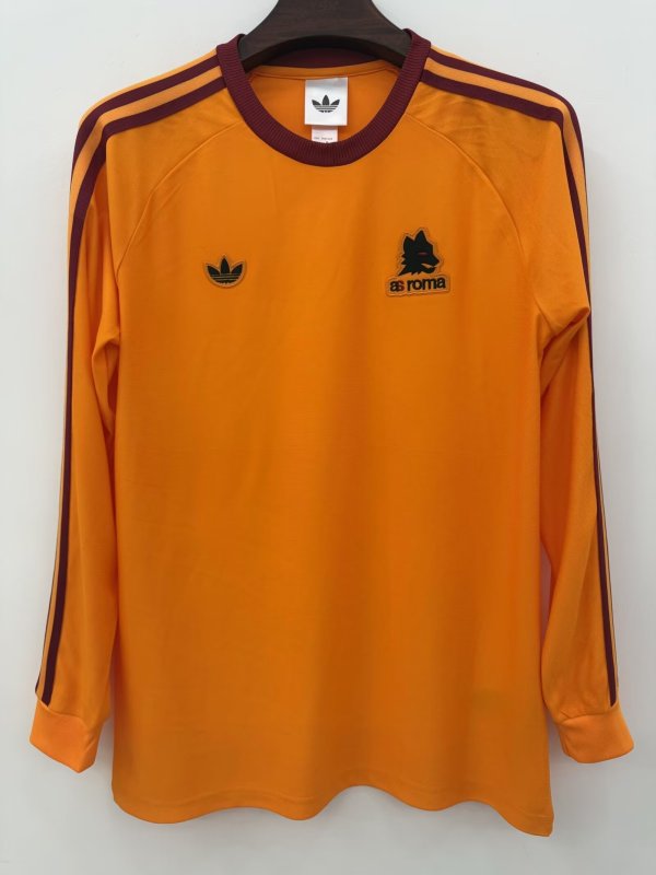 25-26 Roma Orange Fans Long Sleeves Soccer Jersey