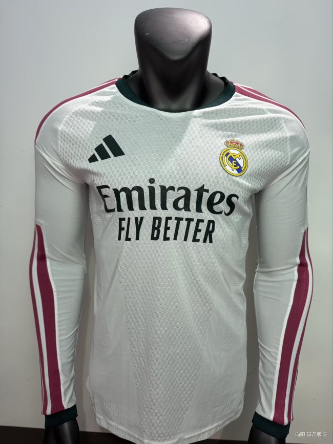 26-27 RMA Home Player Version Long Sleeves Soccer Jersey