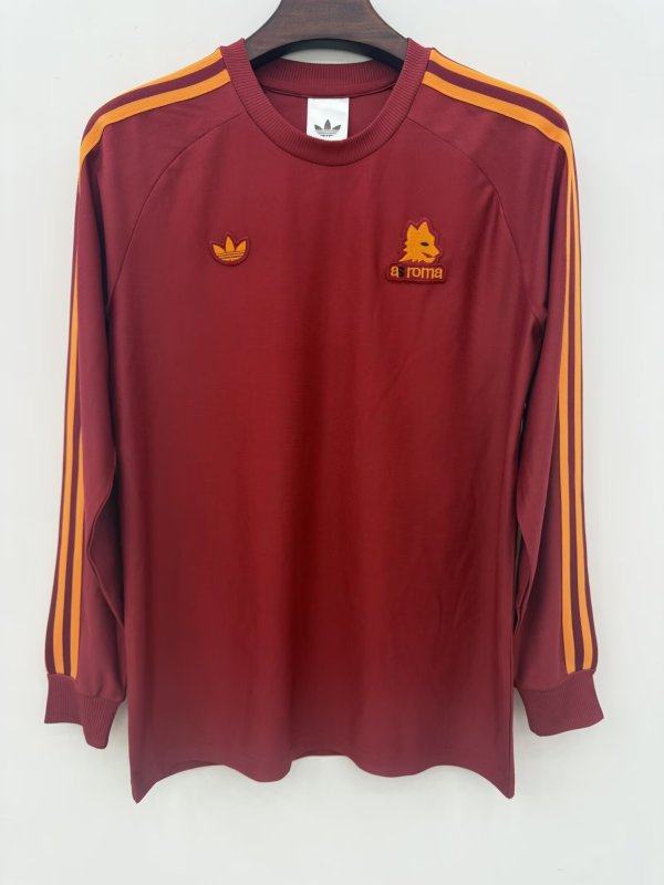 25-26 Roma Red Fans Long Sleeves Soccer Jersey