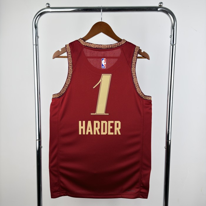 23-24 Cleveland Cavaliers HARDEN #1 Red City Edition Top Quality Hot Pressing NBA Jersey
