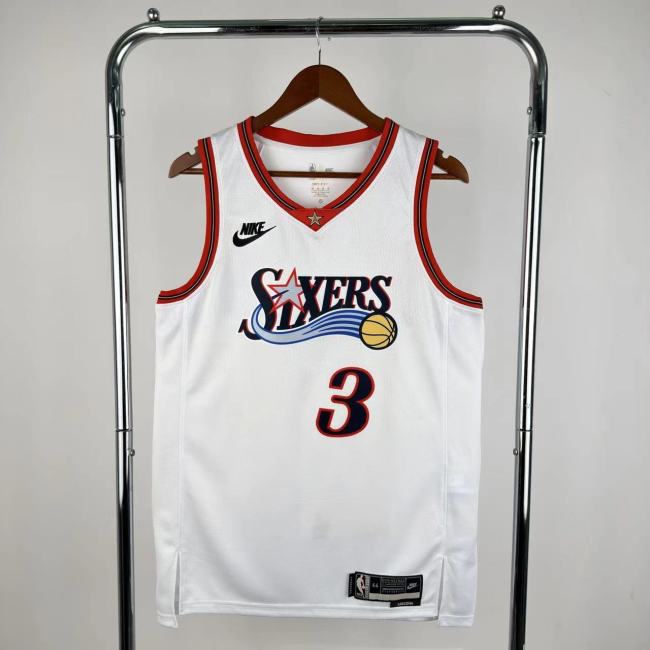 25-26 76ERS IVERSON #3 Top White Quality NBA Jersey