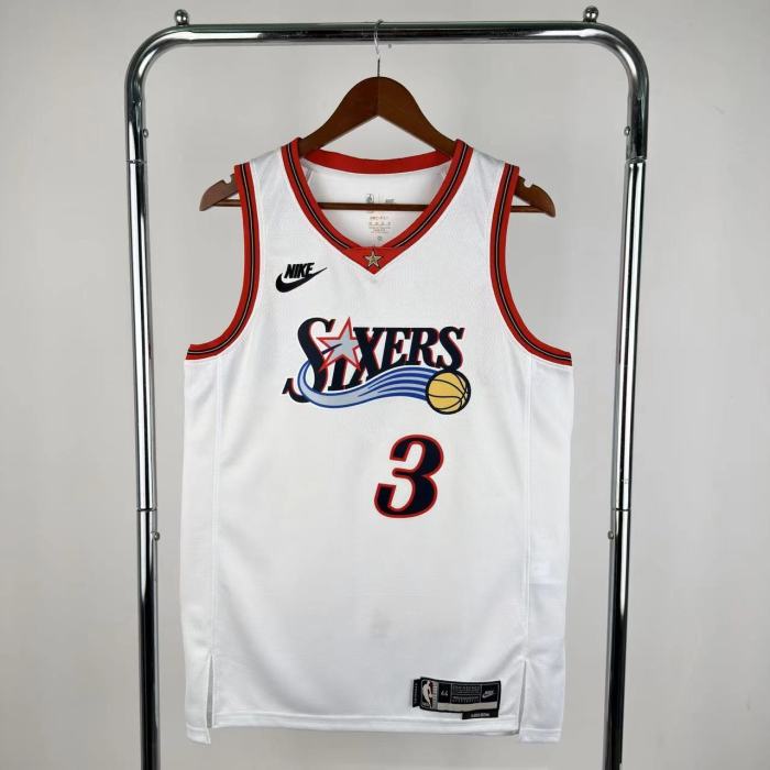 25-26 76ERS IVERSON #3 Top White Quality NBA Jersey