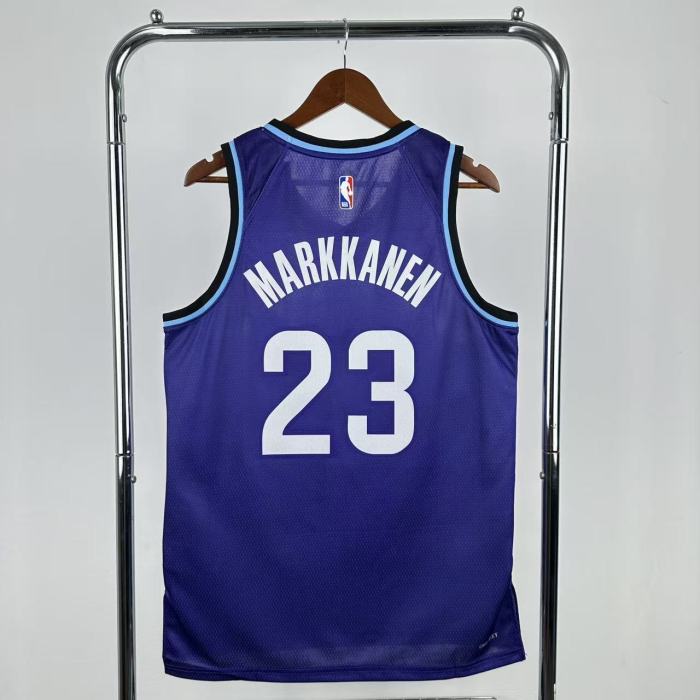 25-26 JAZZ MARKKANEN #23 Purple Top Quality Hot Pressing NBA Jersey