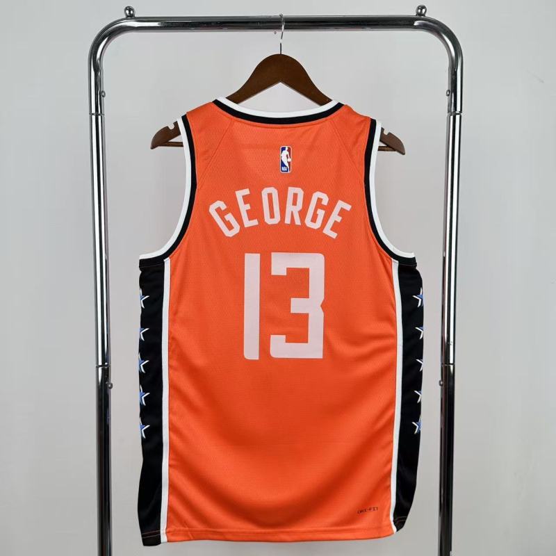 25-26 Clippers GEORGE #13 Orange City Edition Top Quality Hot Pressing NBA Jersey