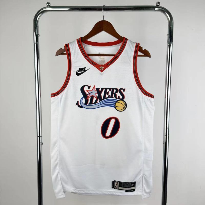 25-26 76ERS MAXEY #0 Top White Quality NBA Jersey