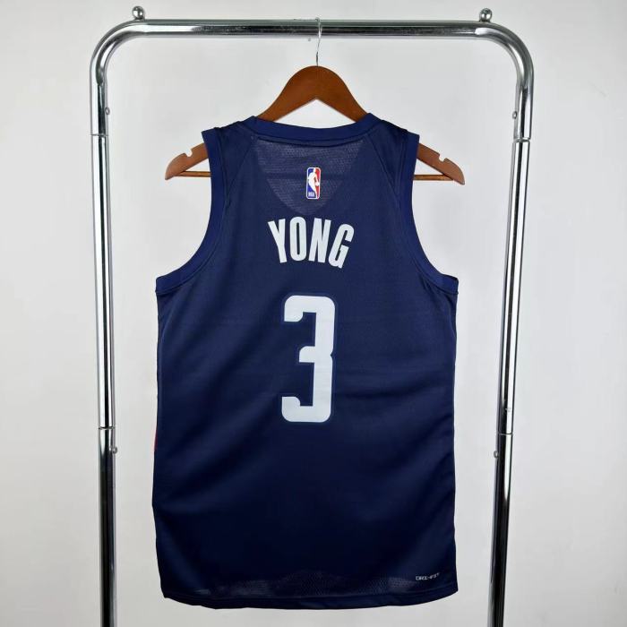 24-25 Wizards YONG #3 Royal Blue Top Quality Hot Pressing NBA Jersey (Trapeze Edition)飞人版