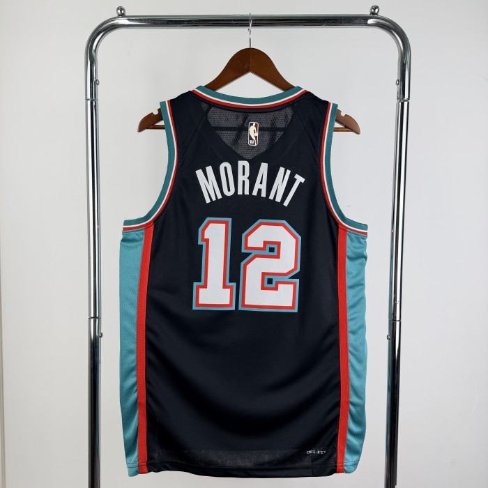 25-26 Grizzlies MORANT #12 Black Top Quality Hot Pressing NBA Jersey