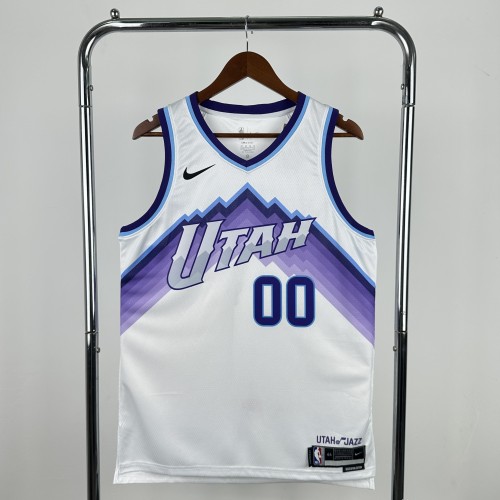 25-26 JAZZ MARKKANEN #00 White Top Quality Hot Pressing NBA Jersey
