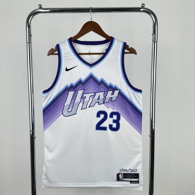 25-26 JAZZ MARKKANEN #23 White Top Quality Hot Pressing NBA Jersey