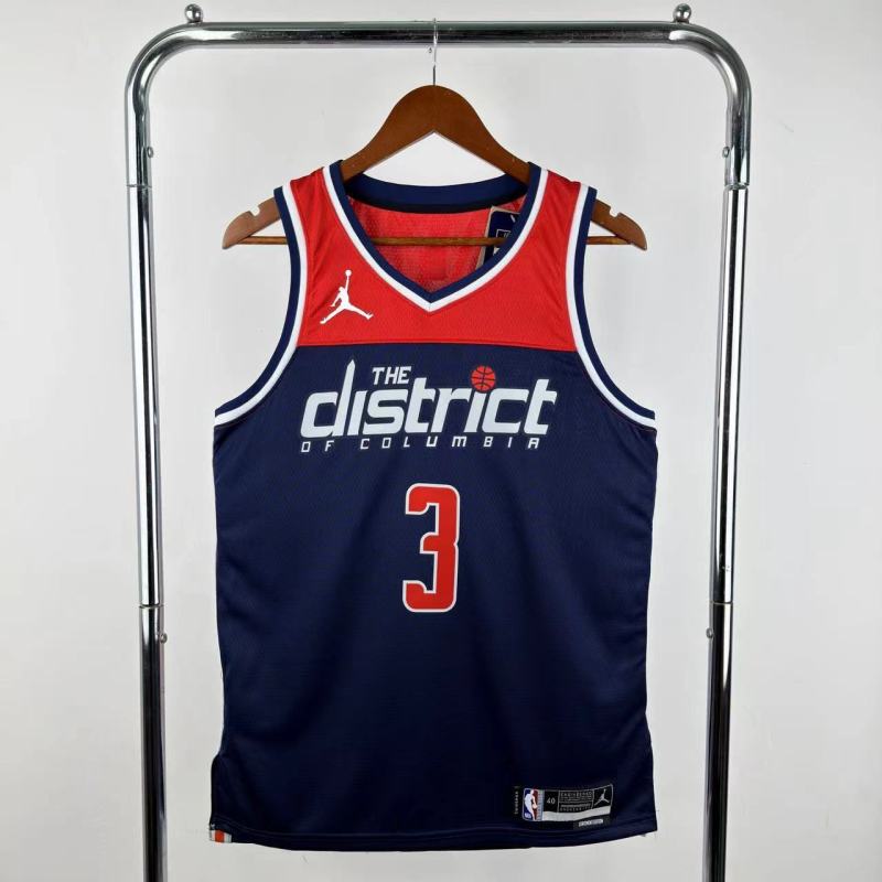 22-23 Wizards YONG #3 Royal blue Top Quality Hot Pressing NBA Jersey (Trapeze Edition)