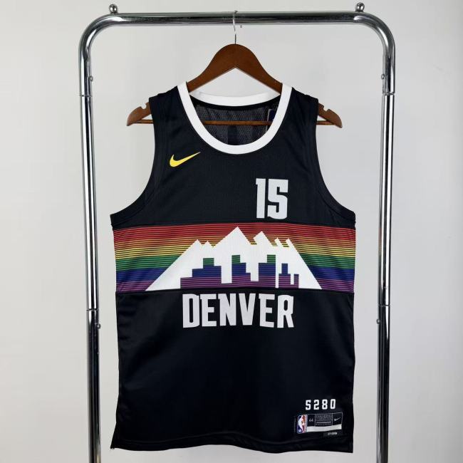 25-26 Nuggets JOKIC #15 Black City Edition Top Quality Hot Pressing NBA Jersey