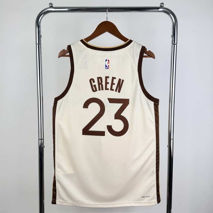 25-26 WARRIORS GREEN #23 Beige Top Quality Hot Pressing NBA Jersey