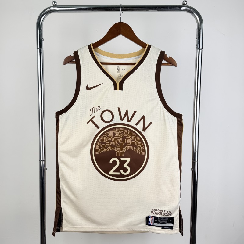 25-26 WARRIORS GREEN #23 Beige Top Quality Hot Pressing NBA Jersey