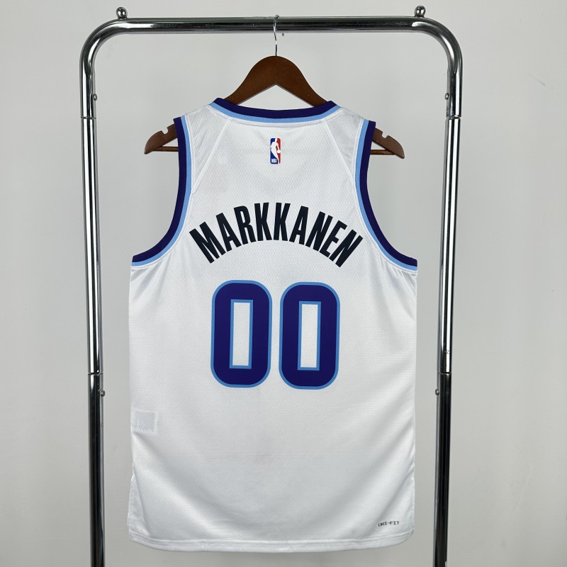 25-26 JAZZ MARKKANEN #00 White Top Quality Hot Pressing NBA Jersey