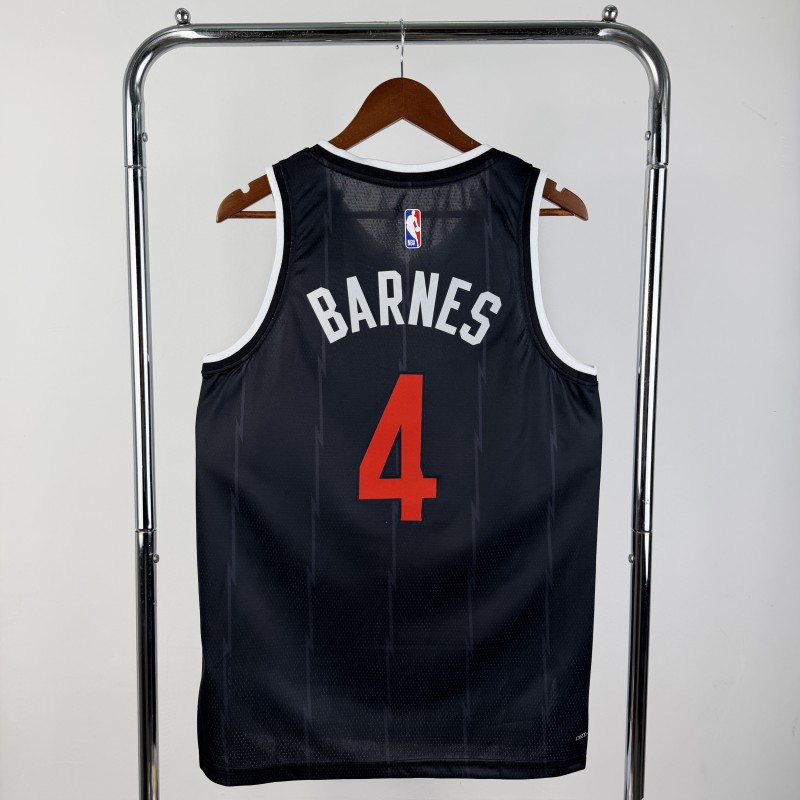 25-26 Raptors BARNES #4 Black Top Quality NBA Jersey
