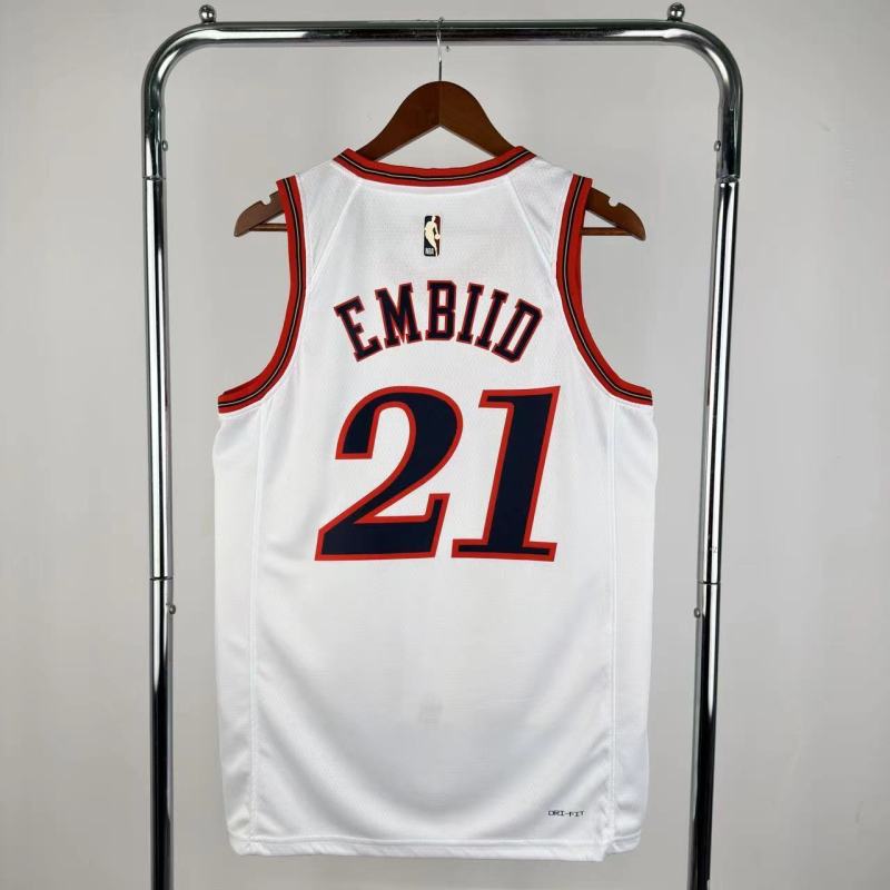 25-26 76ERS EMBIID #21 White Top Quality NBA Jersey