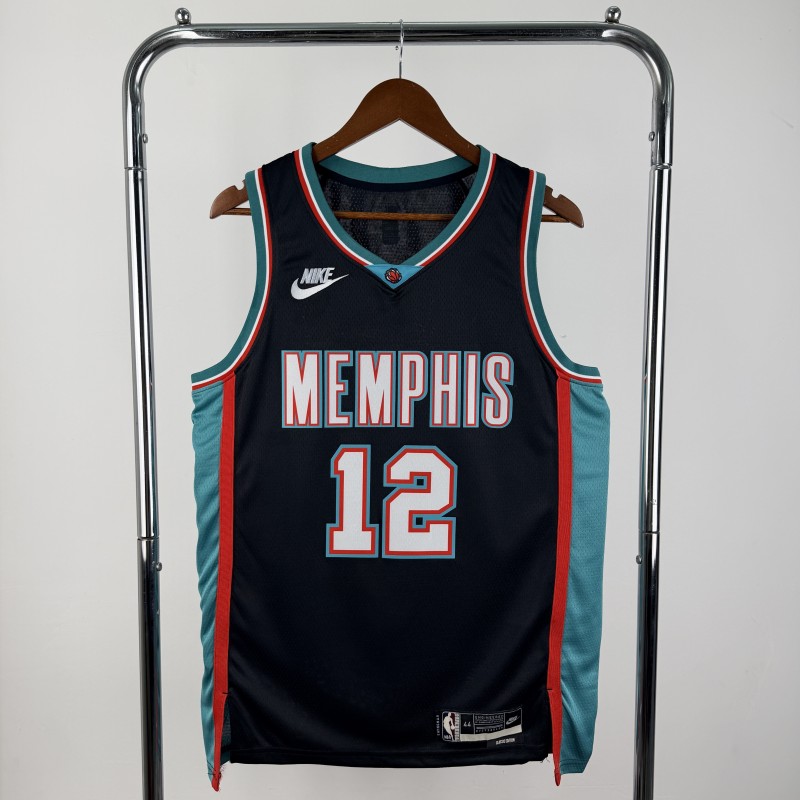 25-26 Grizzlies MORANT #12 Black Top Quality Hot Pressing NBA Jersey