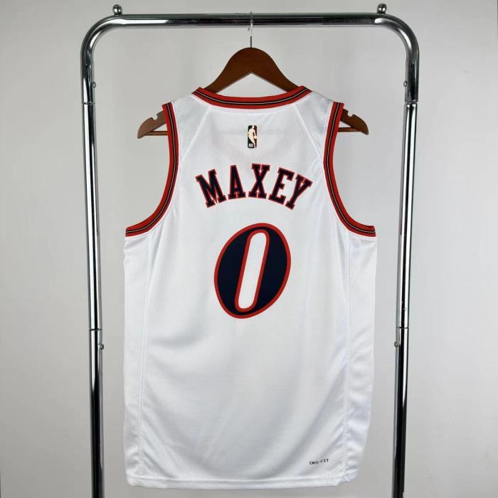 25-26 76ERS MAXEY #0 Top White Quality NBA Jersey