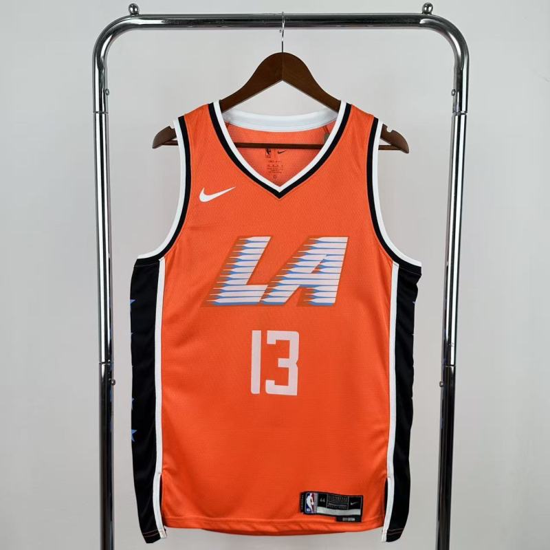 25-26 Clippers GEORGE #13 Orange City Edition Top Quality Hot Pressing NBA Jersey