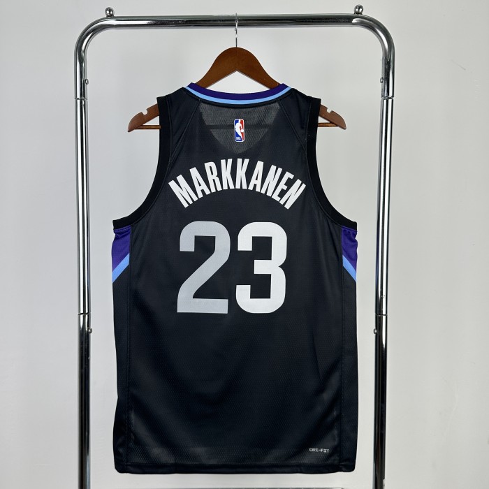 25-26 JAZZ MARKKANEN #23 Black Top Quality Hot Pressing NBA Jersey