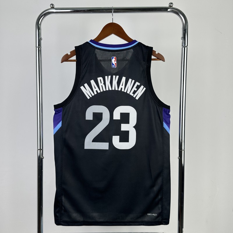 25-26 JAZZ MARKKANEN #23 Black Top Quality Hot Pressing NBA Jersey