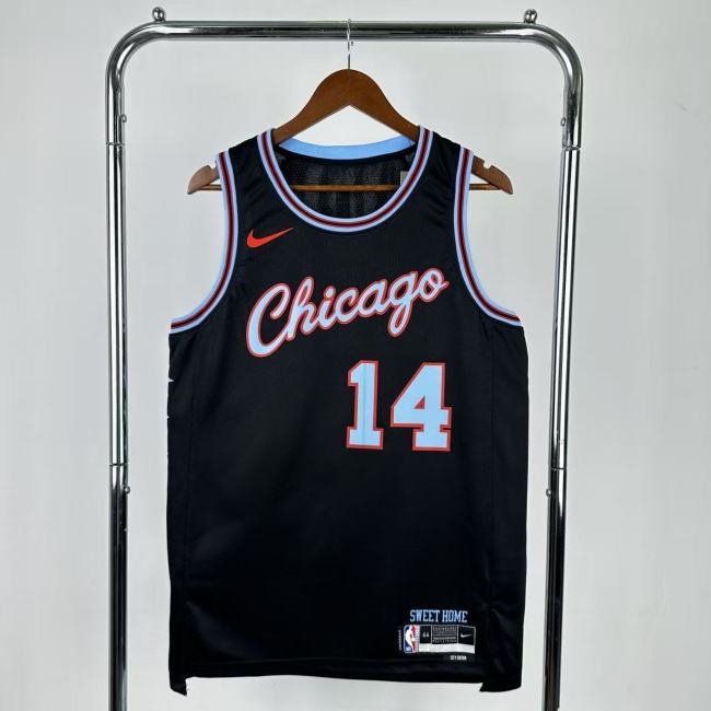 25-26 BULLS BUZELIS #14 Black Top Quality  NBA Jersey