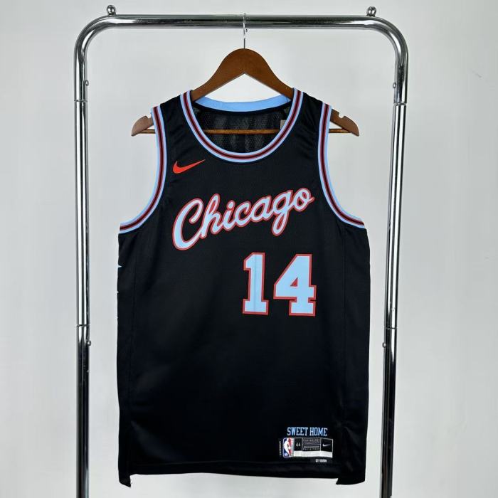 25-26 BULLS BUZELIS #14 Black Top Quality  NBA Jersey