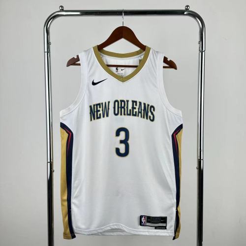 22-23 Pelicans POOLE #3 White Top Quality Hot Pressing NBA Jersey（V领）