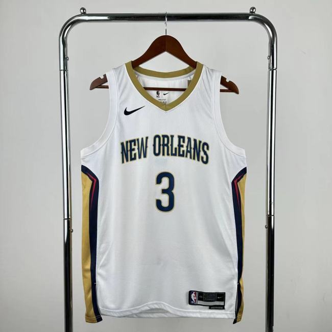 22-23 Pelicans POOLE #3 White Top Quality Hot Pressing NBA Jersey（V领）