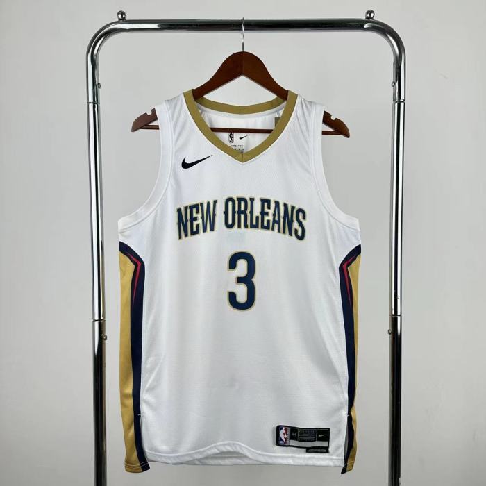 22-23 Pelicans POOLE #3 White Top Quality Hot Pressing NBA Jersey（V领）