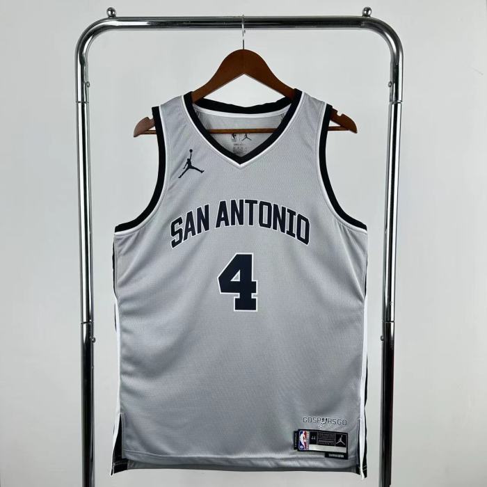 25-26 SA SPURS FOX #4 Grey Top Quality Hot Pressing NBA Jersey
