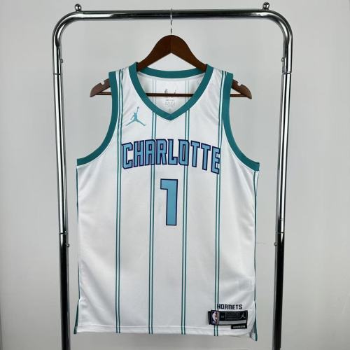 22-23 HORNETS BALL #1 White Top Quality Hot Pressing NBA Jersey