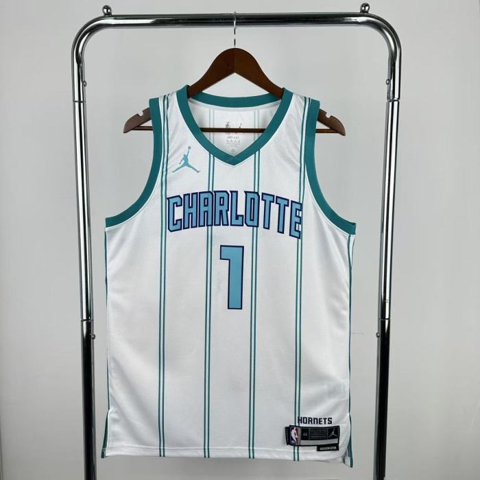 22-23 HORNETS BALL #1 White Top Quality Hot Pressing NBA Jersey