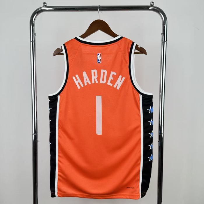 25-26 Clippers HARDEN #1 Orange City Edition Top Quality Hot Pressing NBA Jersey
