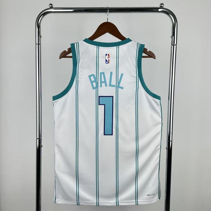 22-23 HORNETS BALL #1 White Top Quality Hot Pressing NBA Jersey