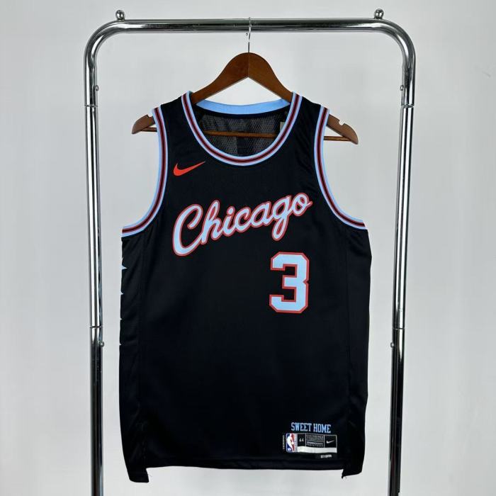 25-26 BULLS GIDDEY #3 Black Top Quality  NBA Jersey