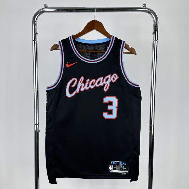 25-26 BULLS GIDDEY #3 Black Top Quality  NBA Jersey