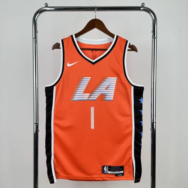 25-26 Clippers HARDEN #1 Orange City Edition Top Quality Hot Pressing NBA Jersey