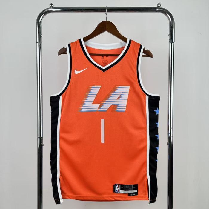 25-26 Clippers HARDEN #1 Orange City Edition Top Quality Hot Pressing NBA Jersey