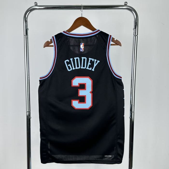 25-26 BULLS GIDDEY #3 Black Top Quality  NBA Jersey