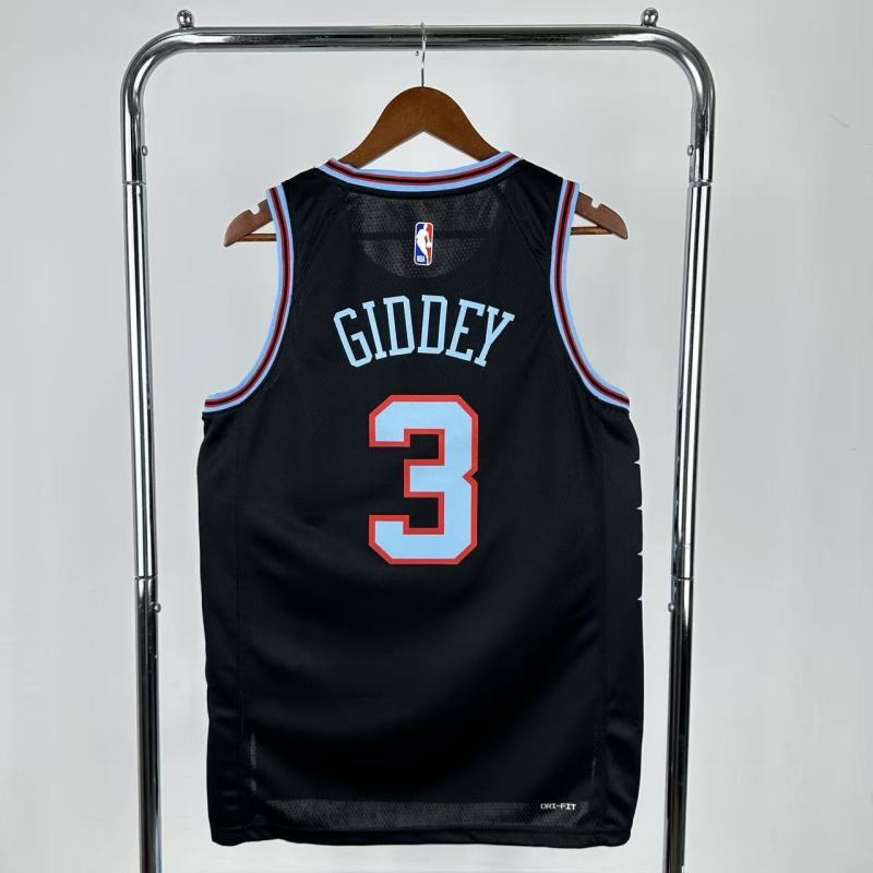 25-26 BULLS GIDDEY #3 Black Top Quality  NBA Jersey