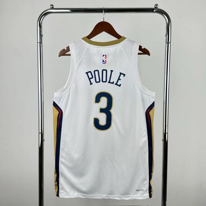 22-23 Pelicans POOLE #3 White Top Quality Hot Pressing NBA Jersey（V领）