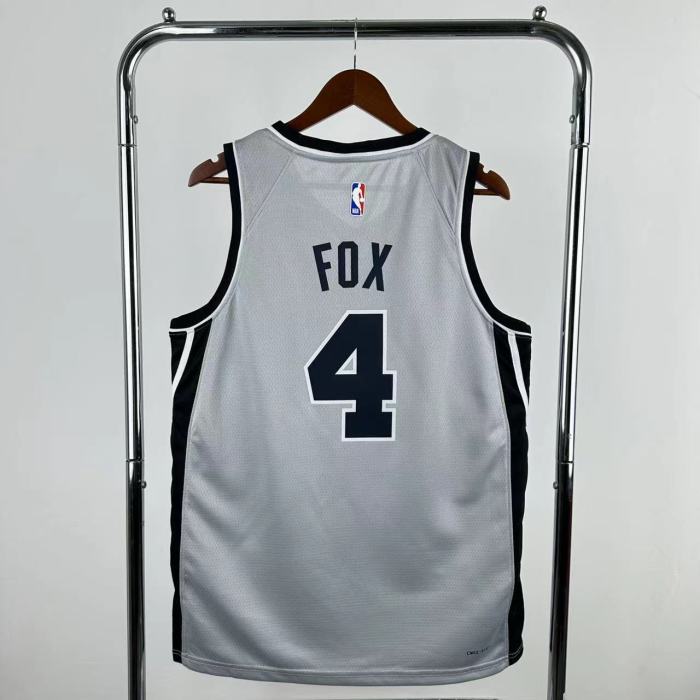 25-26 SA SPURS FOX #4 Grey Top Quality Hot Pressing NBA Jersey