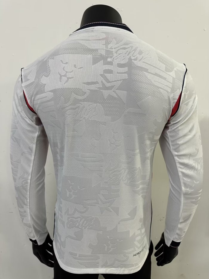 26-27 England Home Long Sleeve Player Version Soccer Jersey (长袖球员)