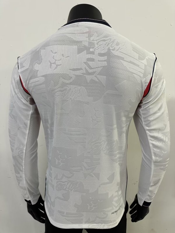 26-27 England Home Long Sleeve Player Version Soccer Jersey (长袖球员)