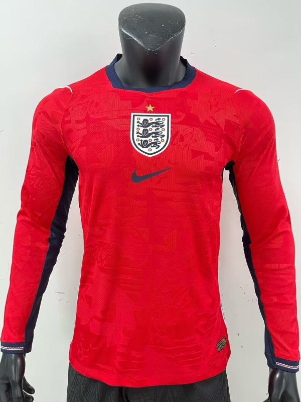 26-27 England Away Long Sleeve Player Version Soccer Jersey (长袖球员)
